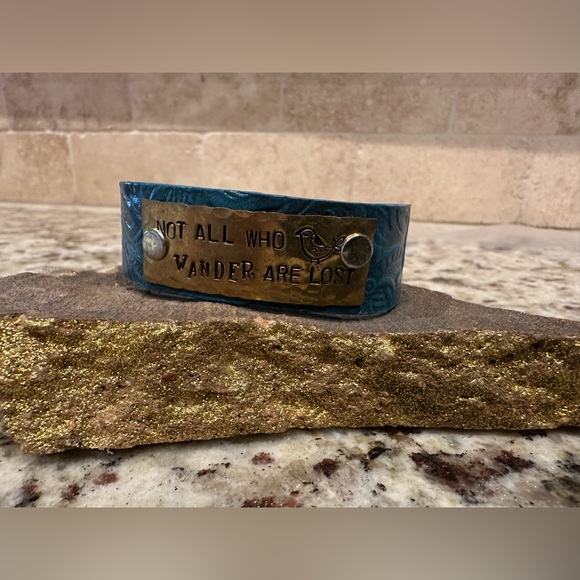 Not all who wander are lost hammered bracelet - Picture 2 of 4